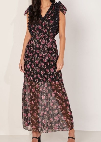 Foxiedox Floral Print Sheer Dress NEW - Picture 6 of 6
